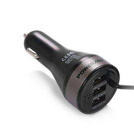 4.2A 21W τρία φορτιστής αυτοκινήτων λιμένων USB με τον ενσωματωμένο προσαρμοστή δύναμης καλωδίων μικροϋπολογιστών USB