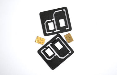 Μαύρος πλαστικός προσαρμοστής τηλεφωνικών SIM καρτών κυττάρων, καθολικός διπλός προσαρμοστής καρτών SIM